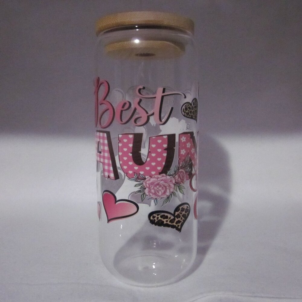 Best Aunt Ever Glass Cup.